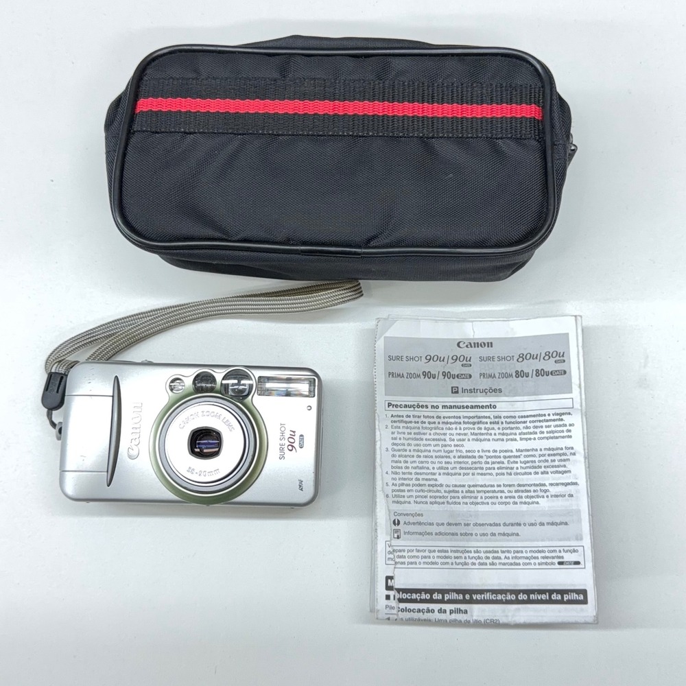Canon Sure Shot 90u Date 35mm Film Camera 38-90mm Zoom Lens Silver with Case - Picture 6 of 9